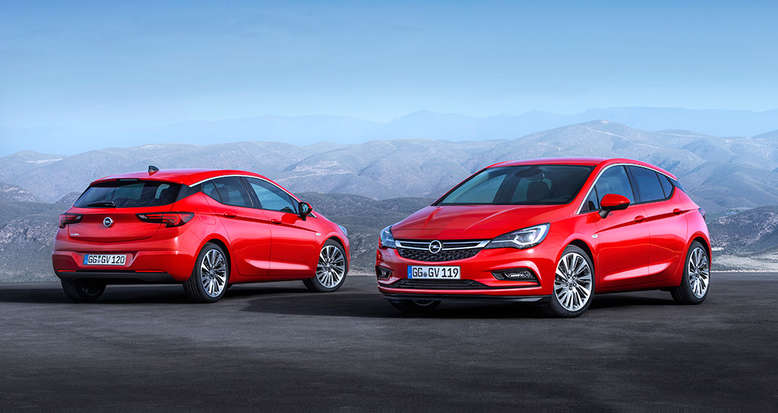 Opel Astra, Heckansicht, Frontansicht, 2015, Foto: Opel