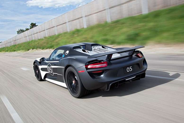 Porsche 918 Spyder Prototyp, Heckansicht, Foto: Porsche