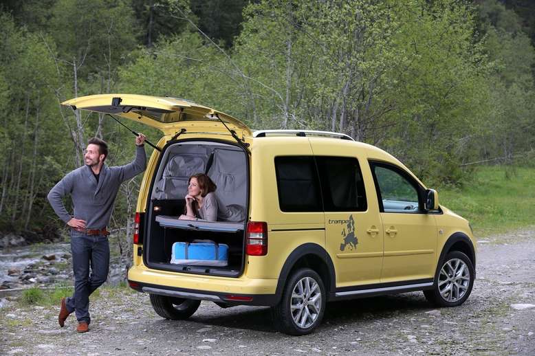 VW Caddy, Tramper, geöffnete Heckklappe, 2013, Foto: Volkswagen