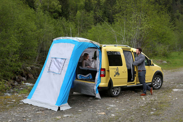 VW Caddy, Tramper, Außenzelt, 2013, Foto: Volkswagen