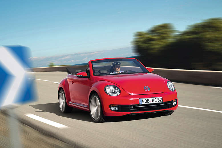 VW Beetle Cabriolet, Front, Fahrtaufnahme