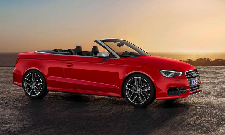 Audi S3 Cabriolet, Misanorot, Seitenansicht, Verdeck offen, 2014, Foto: Audi