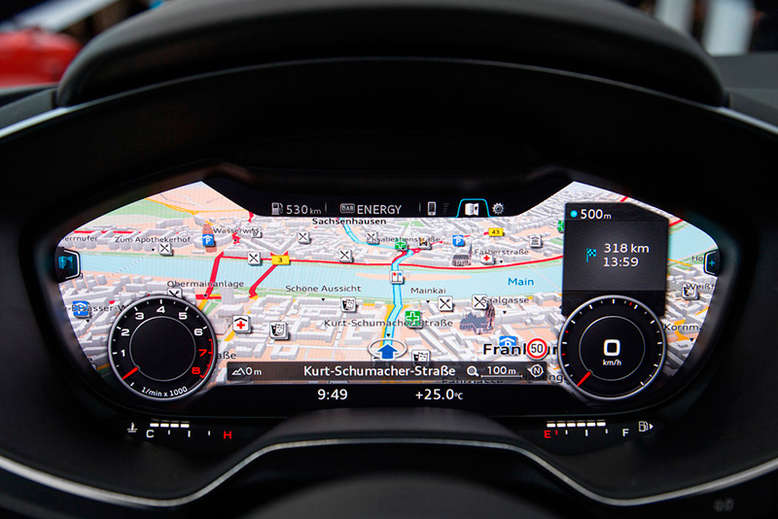 Audi TT, Anzeigeoption im Virtual Cockpit, 2014, Foto: Audi