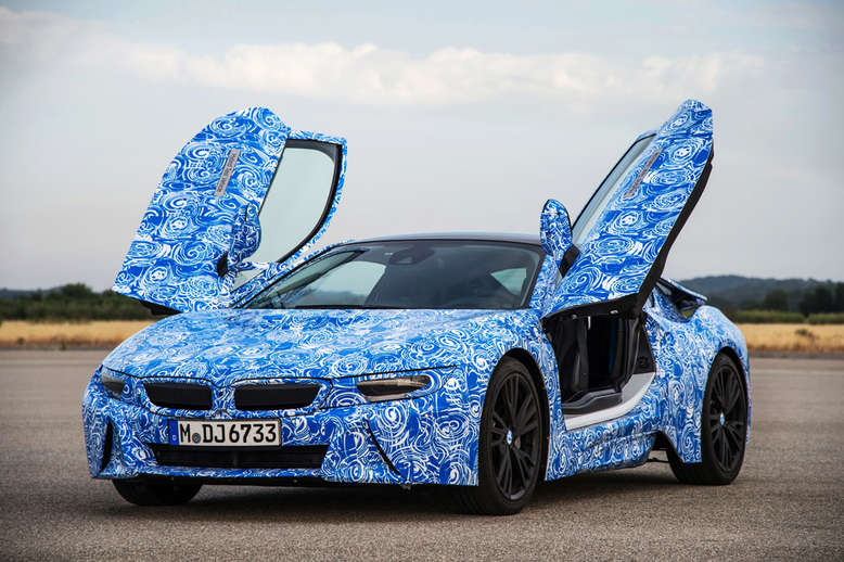 BMW i8, Prototyp, Frontansicht, Tueren offen, 2013, Foto: BMW