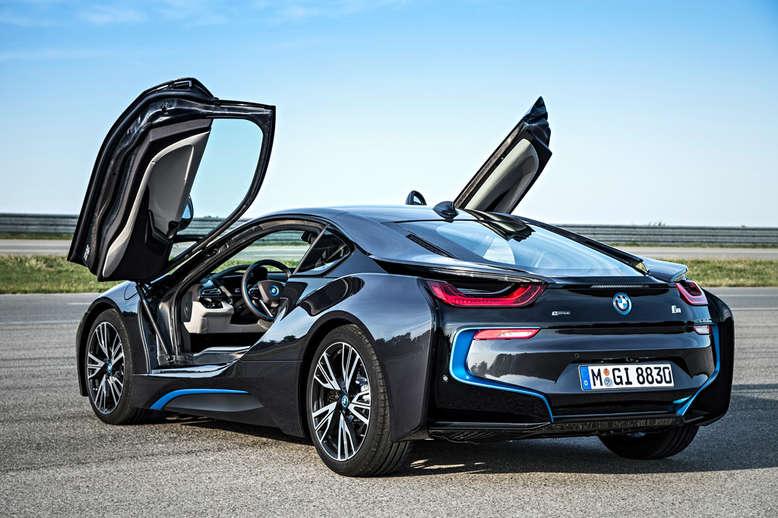 BMW i8, Heckansicht, Türen geöffnet, 2013, Foto: BMW