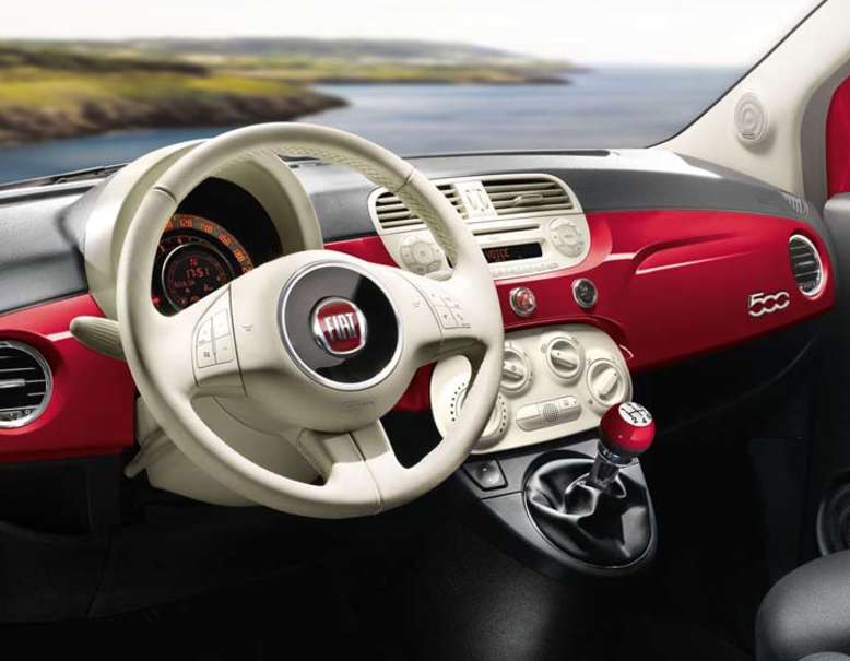 Für Fiat 500 Abdeckung Verkleidung Lenkradverkleidung Auto Innenraum  Zubehör 3