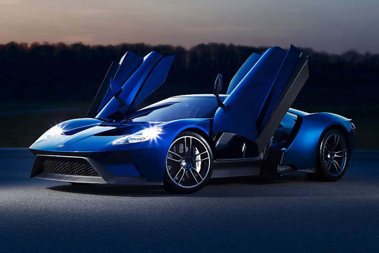 Ford GT, mit geöffneten Flügeltüren, 2016, Foto: Ford